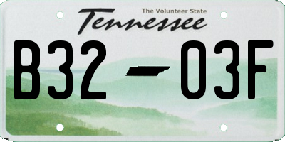 TN license plate B3203F