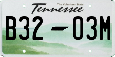 TN license plate B3203M