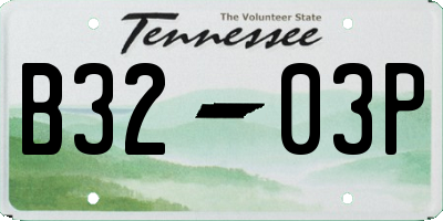 TN license plate B3203P