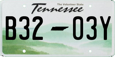 TN license plate B3203Y