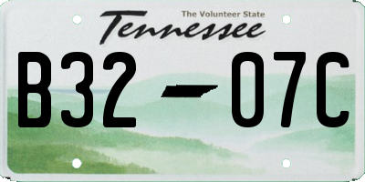 TN license plate B3207C