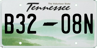 TN license plate B3208N