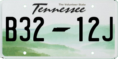 TN license plate B3212J