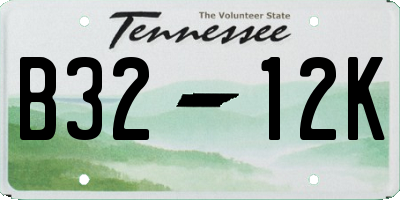 TN license plate B3212K