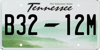 TN license plate B3212M