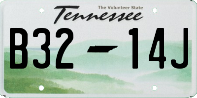 TN license plate B3214J
