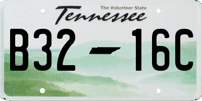 TN license plate B3216C