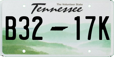 TN license plate B3217K