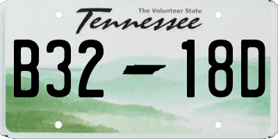 TN license plate B3218D