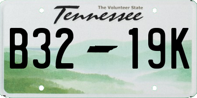 TN license plate B3219K