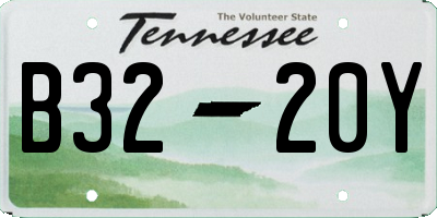 TN license plate B3220Y