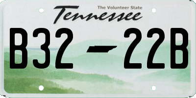 TN license plate B3222B