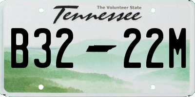 TN license plate B3222M