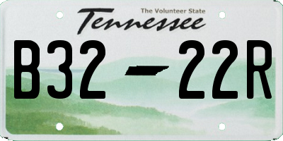 TN license plate B3222R