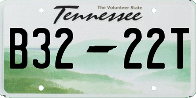 TN license plate B3222T