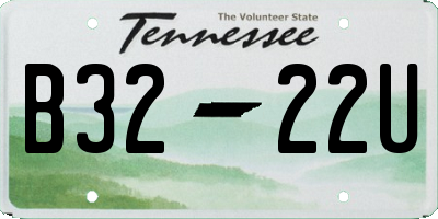 TN license plate B3222U