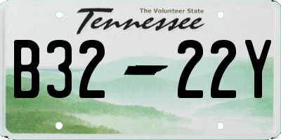 TN license plate B3222Y
