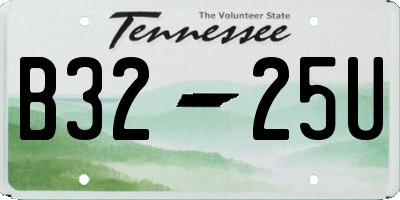 TN license plate B3225U