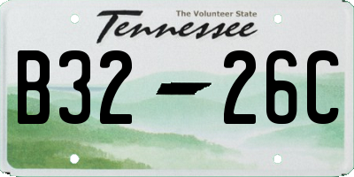 TN license plate B3226C