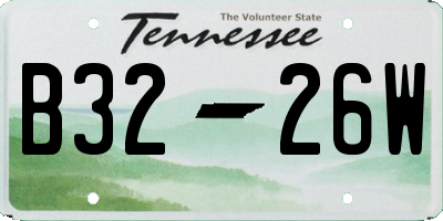 TN license plate B3226W