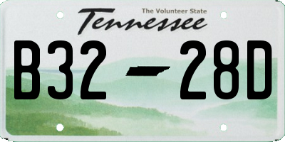 TN license plate B3228D