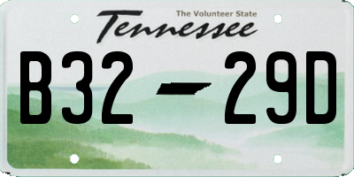 TN license plate B3229D