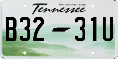 TN license plate B3231U