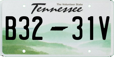 TN license plate B3231V