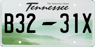TN license plate B3231X