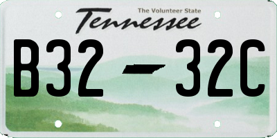 TN license plate B3232C