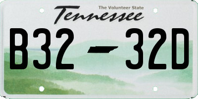 TN license plate B3232D
