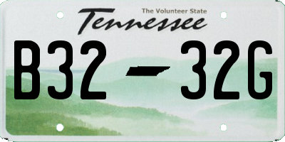 TN license plate B3232G
