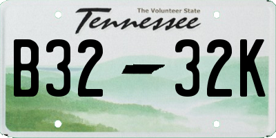 TN license plate B3232K