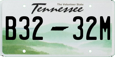 TN license plate B3232M