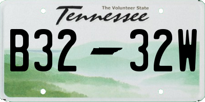 TN license plate B3232W