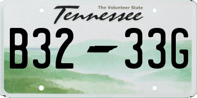 TN license plate B3233G