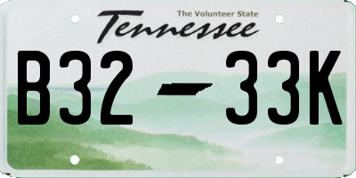 TN license plate B3233K