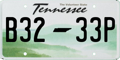 TN license plate B3233P