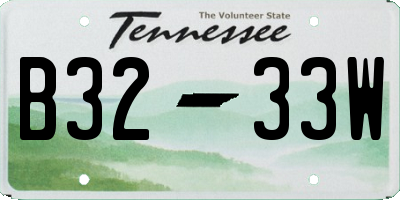 TN license plate B3233W