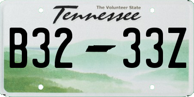 TN license plate B3233Z