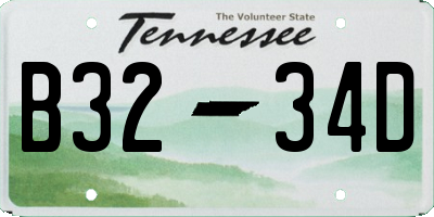TN license plate B3234D