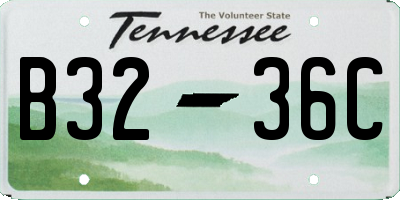 TN license plate B3236C