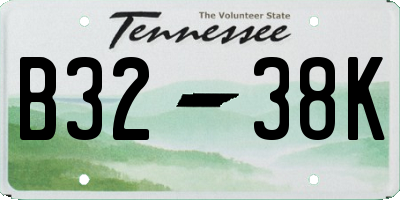 TN license plate B3238K