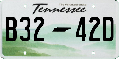 TN license plate B3242D