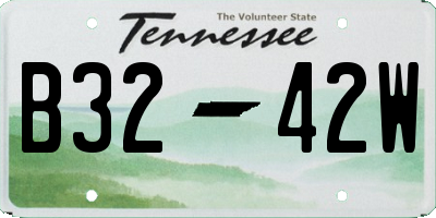 TN license plate B3242W