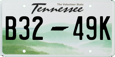 TN license plate B3249K