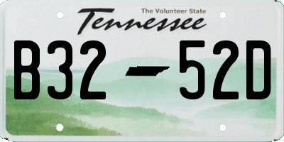 TN license plate B3252D