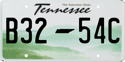 TN license plate B3254C