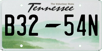 TN license plate B3254N