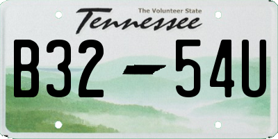 TN license plate B3254U